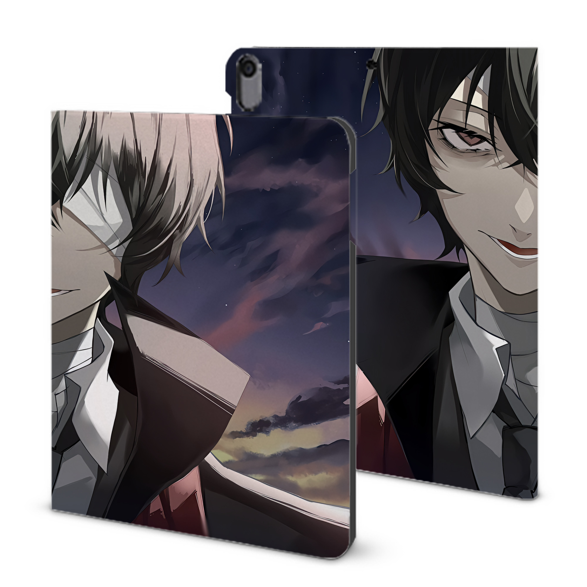 （画像用） 文豪ストレイドッグス Bungo Stray Dogs IPad ケース ブック型 PUレザー TPU 耐衝撃 軽量 薄型 ペン収納なし 全面保護 IPad 各モデル対応